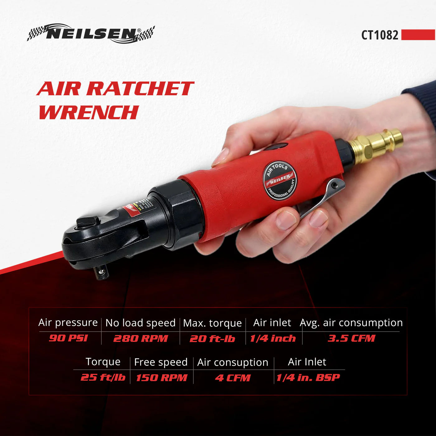 CT1082 - Air Ratchet 1/4 Inch Drive