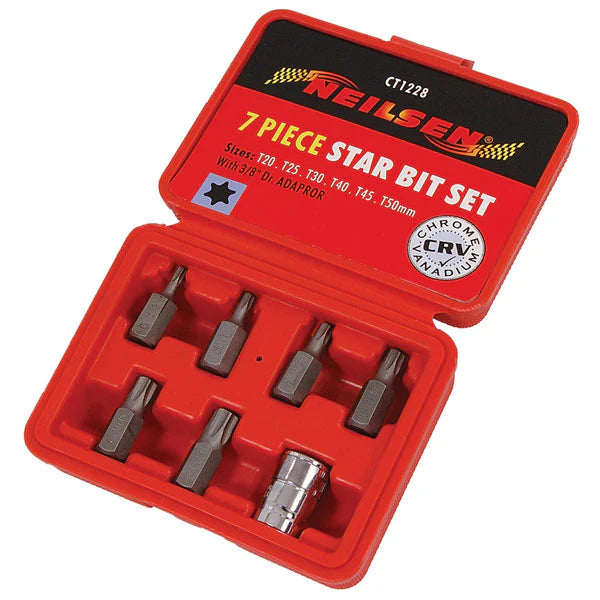 CT1228 - 7pc 3/8in DR Star Bit Set