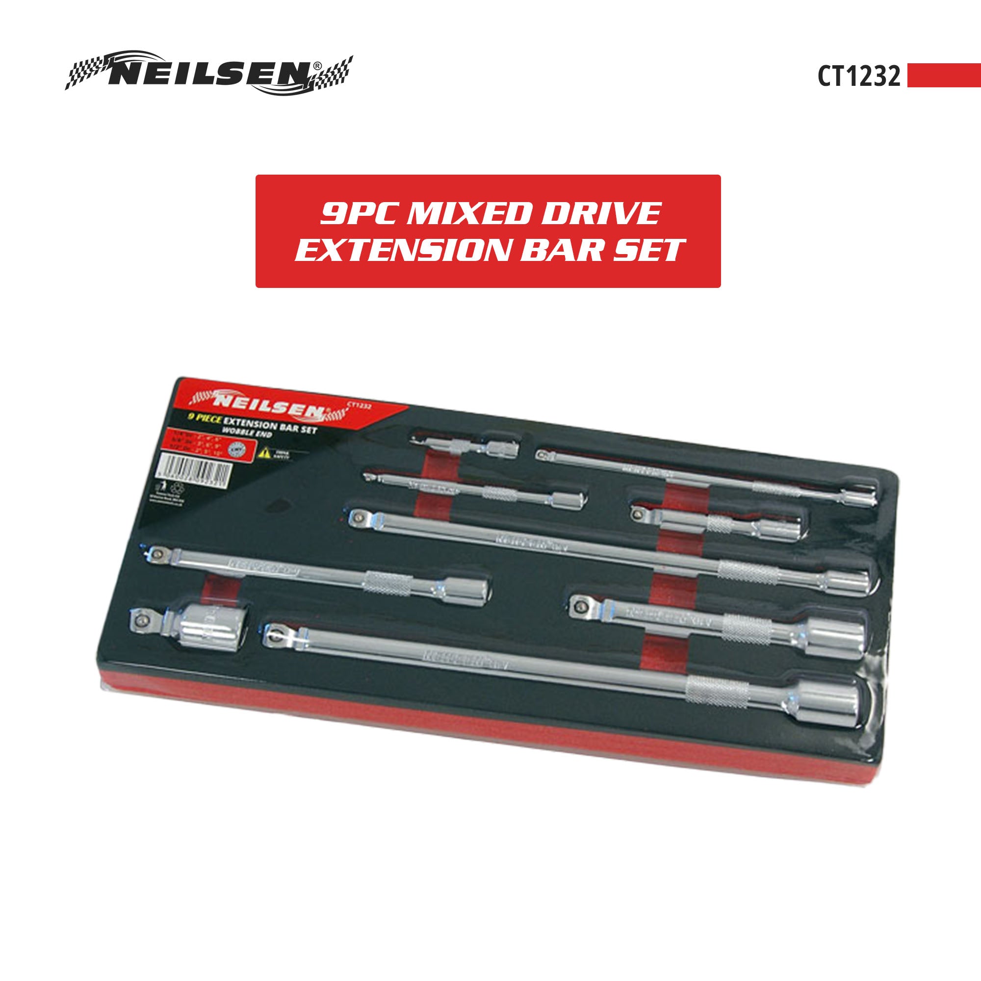 CT1232 - 9pc Mixed Drive Extension Bar Set