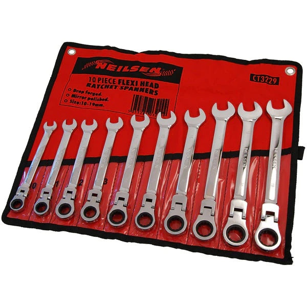 CT3229 - 10pc Swivel-Head Ratchet Spanner Set