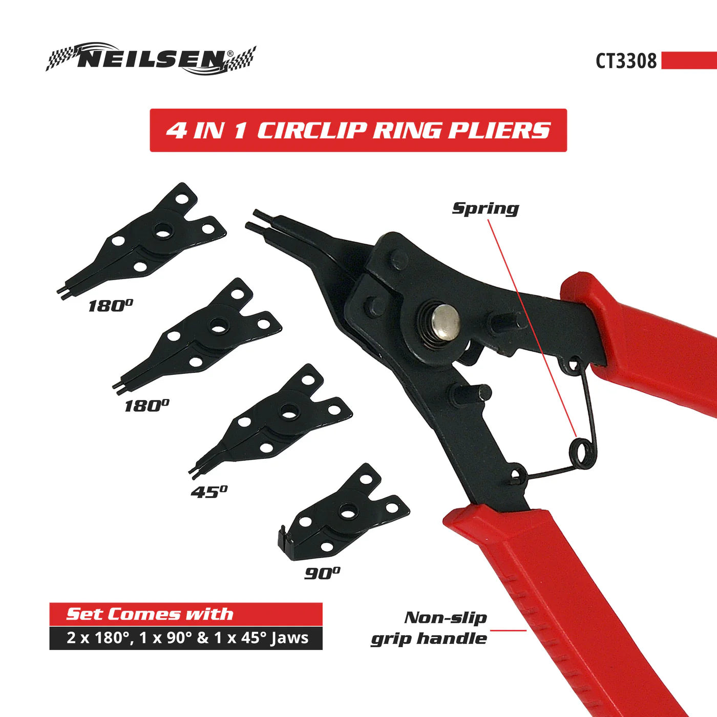 CT3308 - 4 in 1 Circlip Ring Pliers