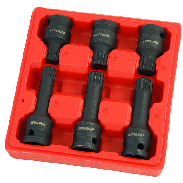 CT3353 - 6pc 1/2in DR Spline Bit Set