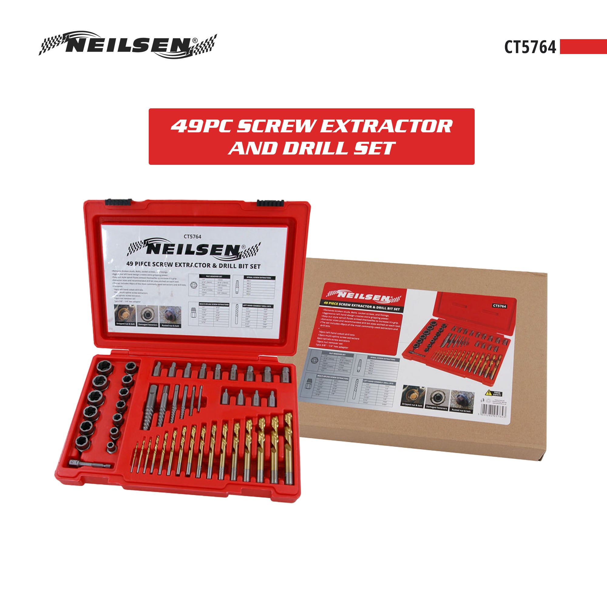 CT5764 - 49pc Screw Extractor and Drill Set