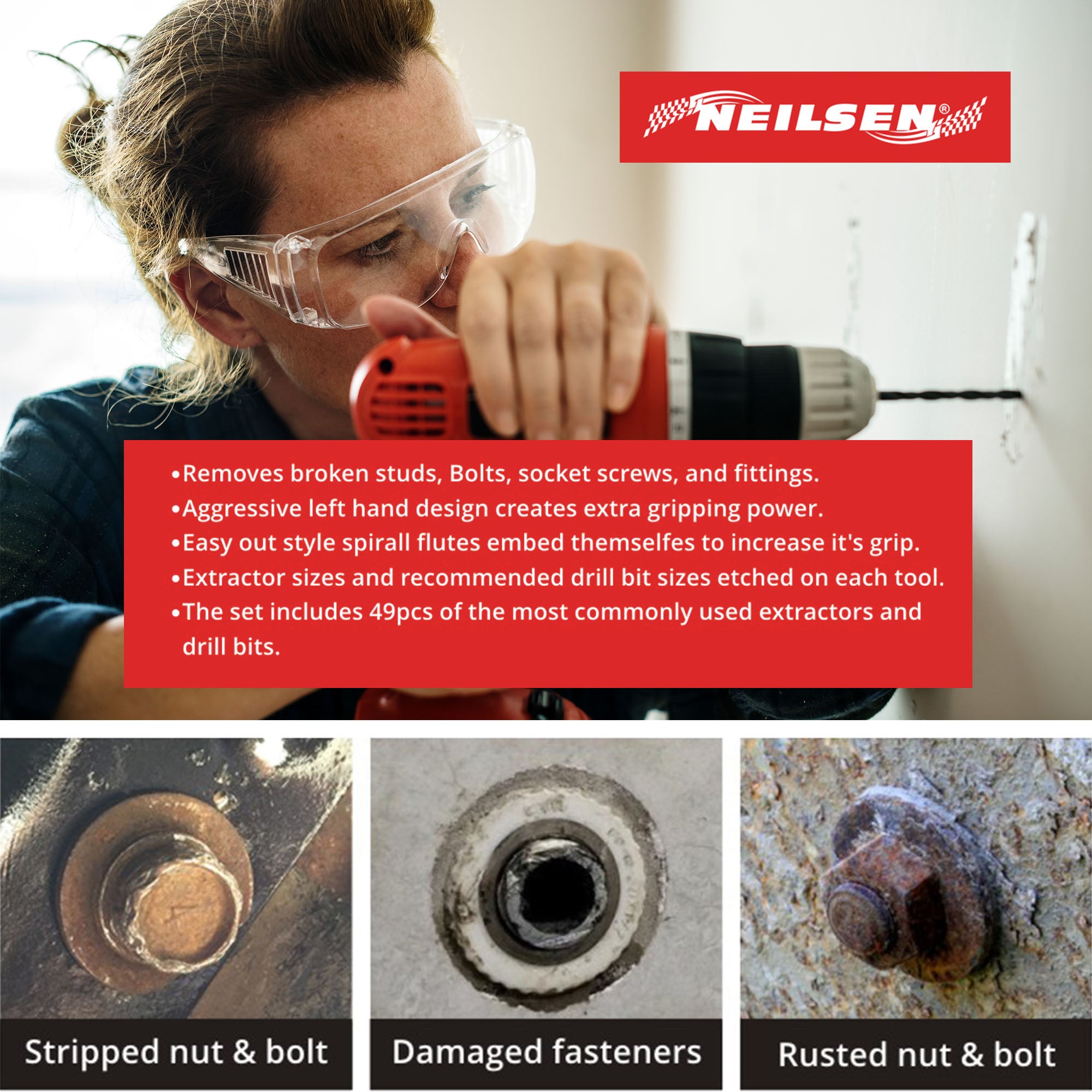 CT5764 - 49pc Screw Extractor and Drill Set