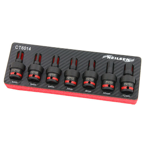 CT6014 - 7pc Universal Hex Bit Driver Swivel Impact Socket 3/8inch Drive