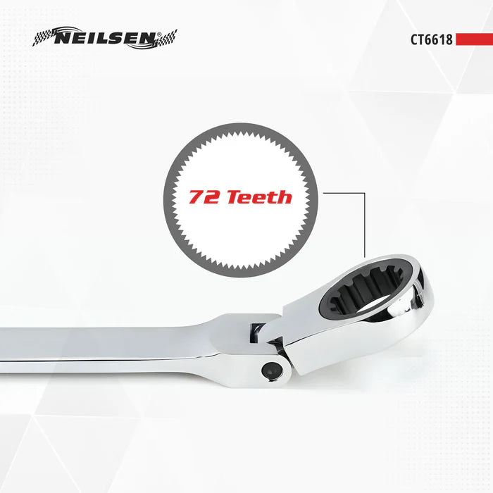 CT6618 - 10pcs Extra Long Flexible Ratcheting Spanner Set