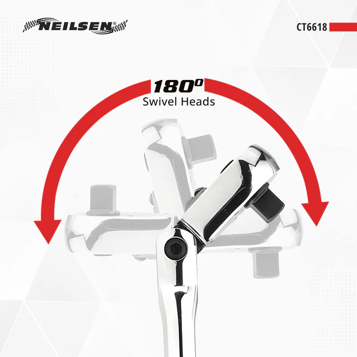 CT6618 - 10pcs Extra Long Flexible Ratcheting Spanner Set