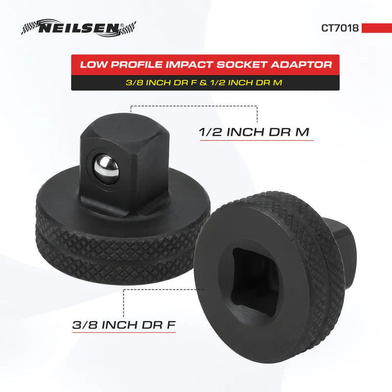 CT7018 - Low Profile Impact Socket Adaptor 3/8 Inch Dr F & 1/2 Inch Dr M