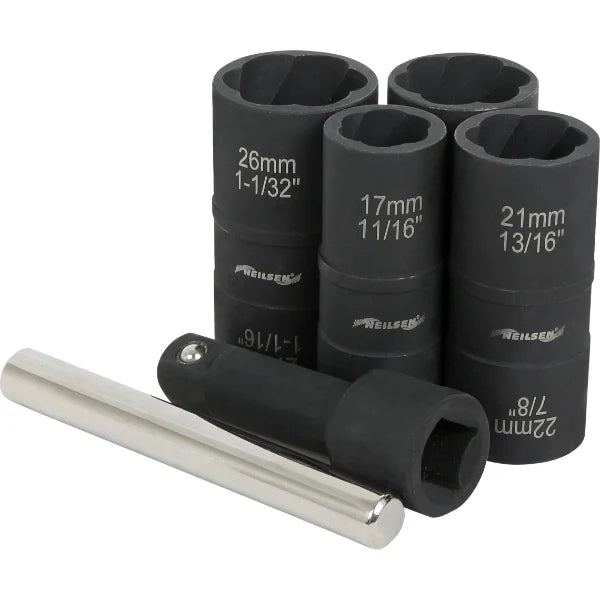 CT7119 - 6pc Double Sided Lug Nut Extractor Set