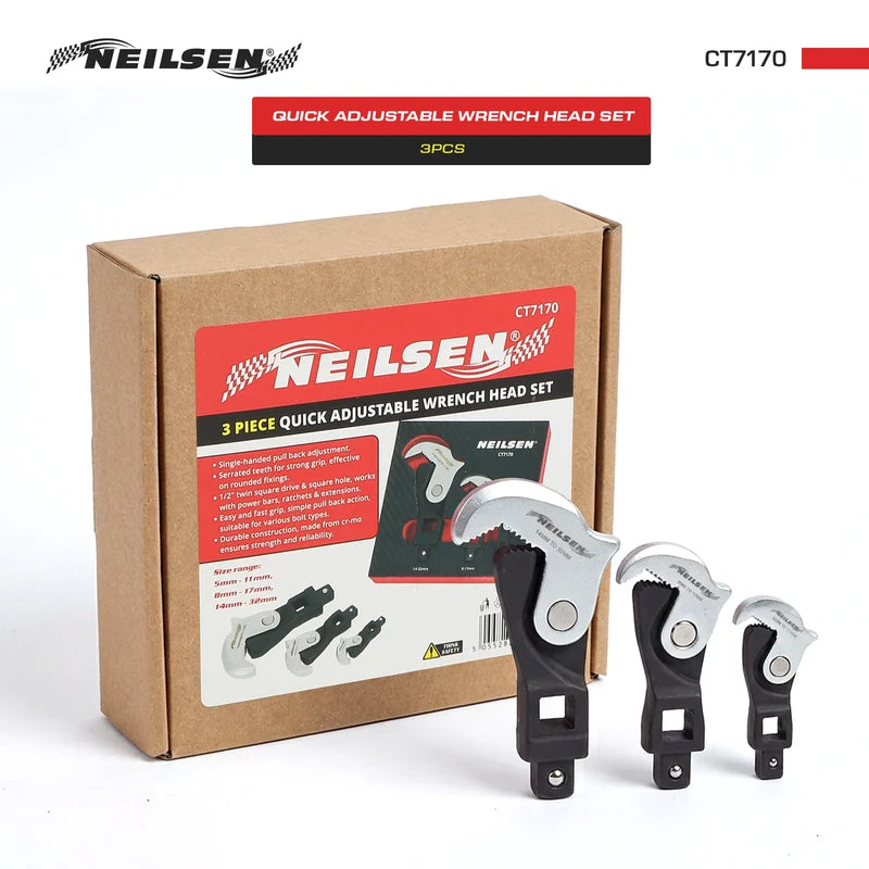 CT7170 - 3pcs Quick Adjustable Wrench Head Set