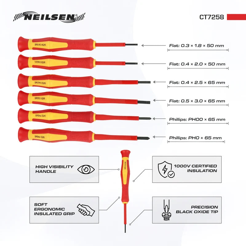 CT7258 - 6pc Precision VDE Screwdriver Set