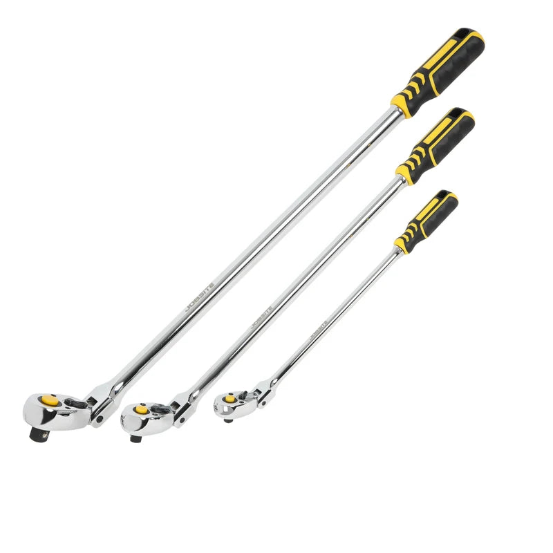 CT7296 - 3pcs Extra Long Flexible Ratchet Set 1/2", 3/8",1/4"DRIVE, 90T