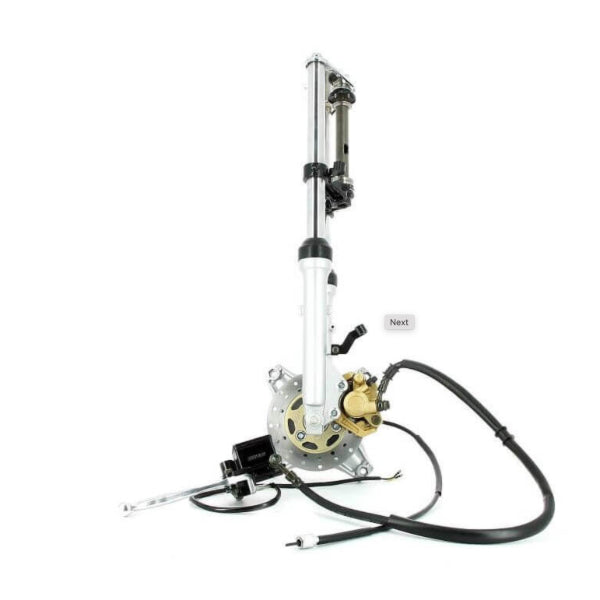 BS0564 - DX 31MM FRONT FORKS WITH DISC BRAKE AND AXLE IN CENTRE OF LEG IN GREY