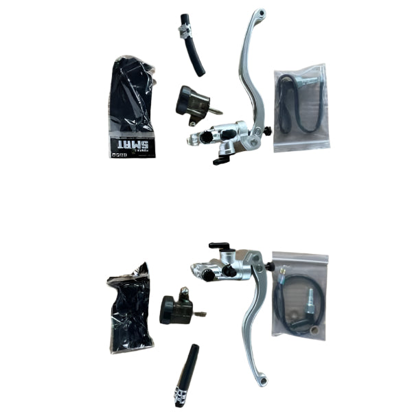 BS2287 - Left and Right Set of Alloy Brake Levers with Pump Kits in Silver