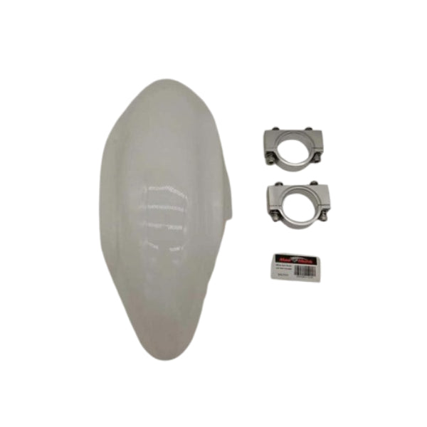 BS2323 - WHITE FRONT FENDER WITH FORK BRACKETS