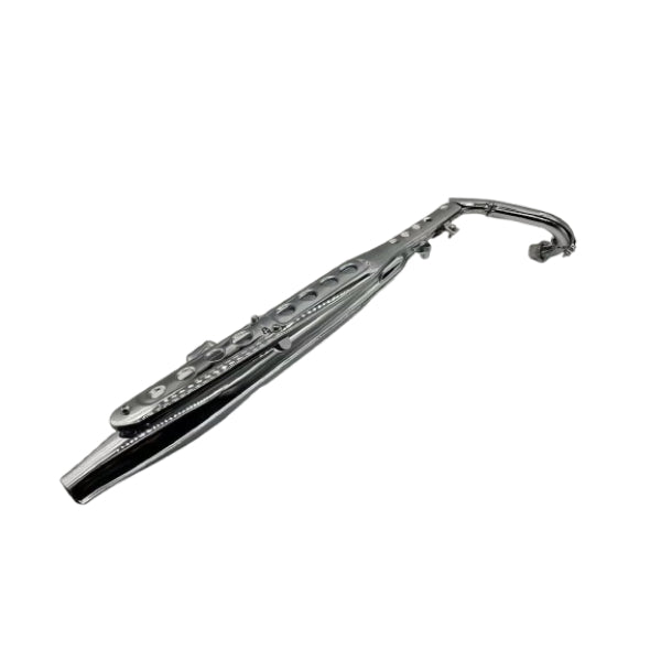 BS3683 - DX HIGH DUALITY CHROMED UP SWEPT EXHAUST FOR 50CC E MARKED