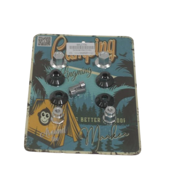 BS2396 - CNC REAR SHOCK ABSORBER UPPER AND LOWER NUTS AND LIFTING NAILS IN SILVER