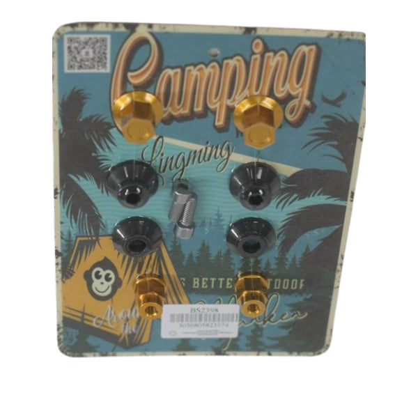 BS2398 - CNC REAR SHOCK ABSORBER UPPER AND LOWER NUTS AND LIFTING NAILS IN GOLD