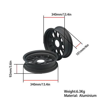 BS1437 MUNK Tubeless Alloy 12 Rims In Black 2.75J & 3.50J