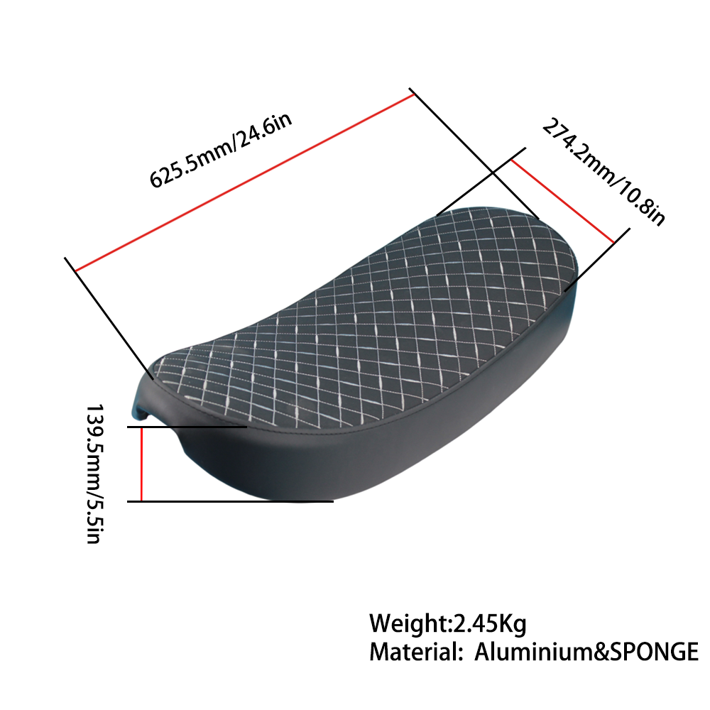 BS4155 - HONDA DAX ST 125 AFTER MARKET CUSTOM SEAT EMBROIDERED GRID IN BLACK