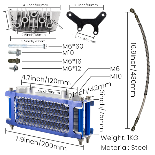 BS0007 - 3 Tier Alloy Oil Cooler with Fittings