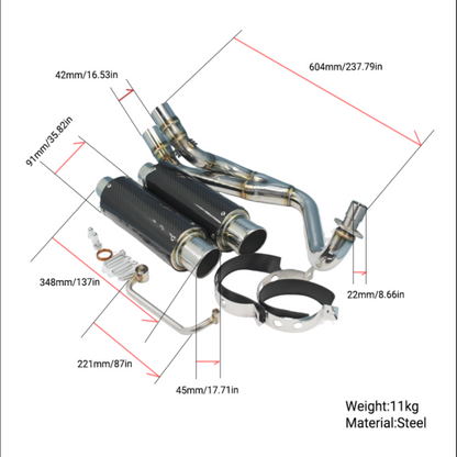 BS0090 - MAD MUNK Exhaust Twin Carbon Exhaust