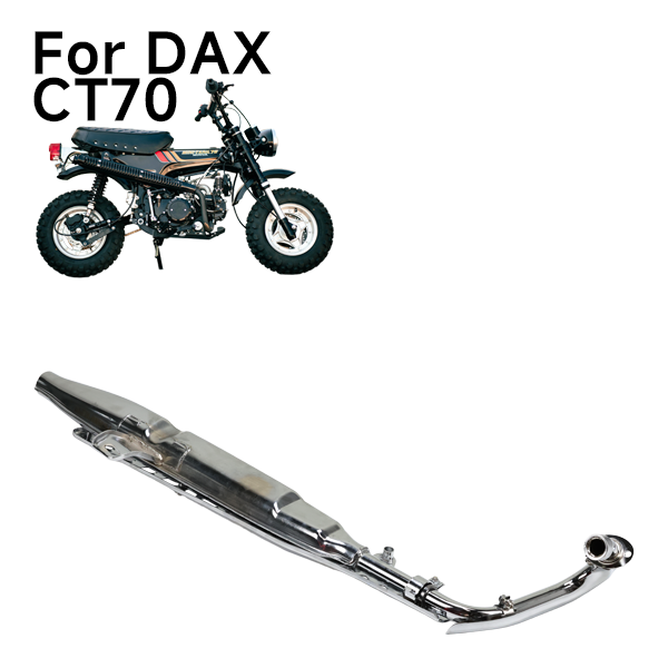 BS0124 -  MADMUNK  Dx 50-70cc Chrome Standard Upswept Exhaust With E Mark