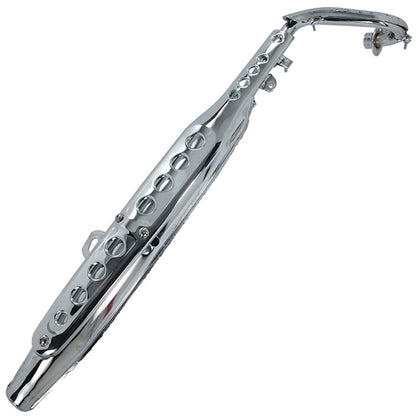 BS0124 Dax 50-70cc Chrome Standard Upswept Exhaust With E Mark