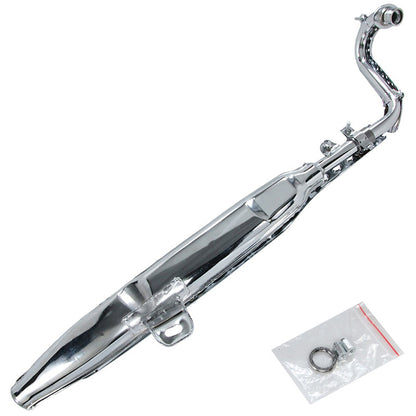 BS0124 Dax 50-70cc Chrome Standard Upswept Exhaust With E Mark