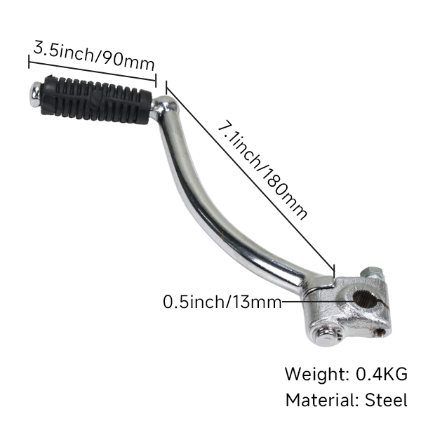 BS0193 - OffSet Chrome Kick Starting Lever for DAX MONKEY & CUB - 14mm