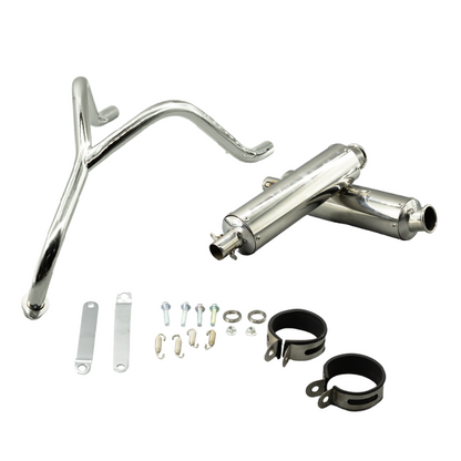BS0245 - New Heavy Duty Twin Chrome Exhaust for DX / Munk
