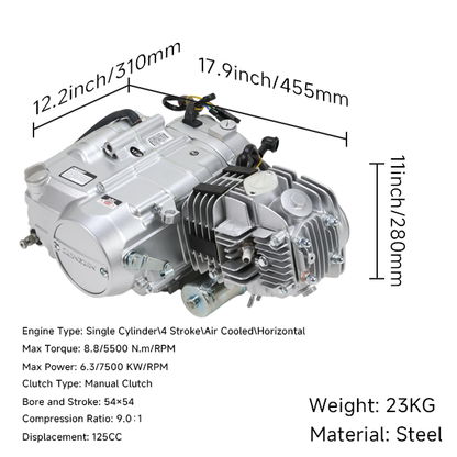 BS0268 - Zongshen 125CC Electric Kick Start Engine In Silver