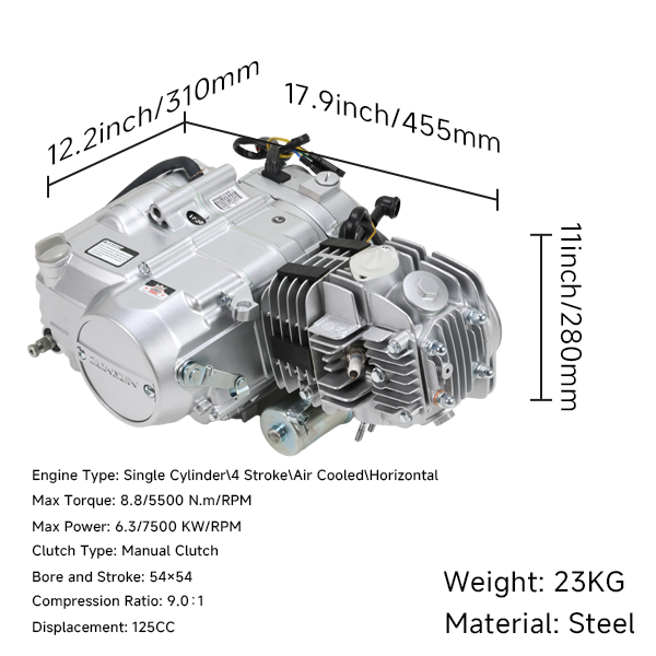 BS0268 - Zongshen 125CC Electric Kick Start Engine In Silver