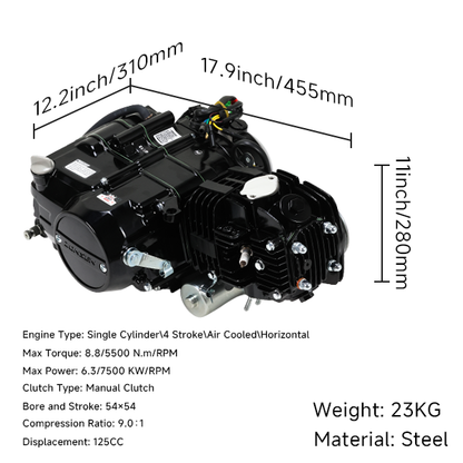 BS0269 - Zongshen 125cc Electric/ Kick Start Engine In Black