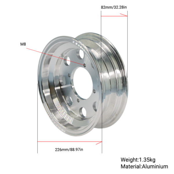 BS0342 - Aluminium CNC Rim 8 x 2.75 for Monkey Bike