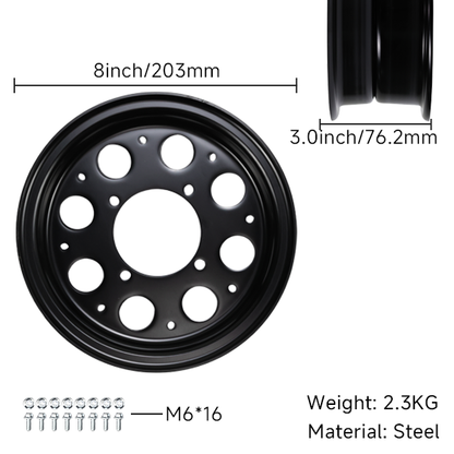 BS0364 - Munk 8 Black Rims 3.0j 8 Hole