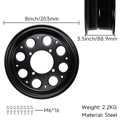 BS0365 - Munk 8 Black Rims 3.50j 8 Hole