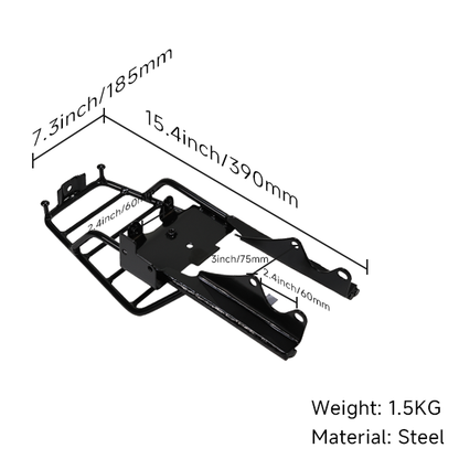BS0555 - MUNK Rear Rack In Black Metal