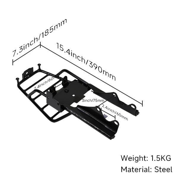BS0555 - MUNK Rear Rack In Black Metal