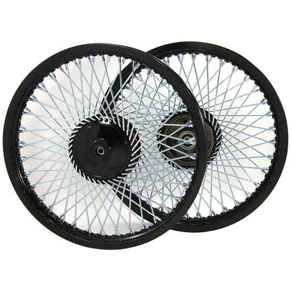 BS0558-BLACK - 1.60J Front x 1.85J Rear 72 Spoke 17 Rims In Black & Silver Alloy