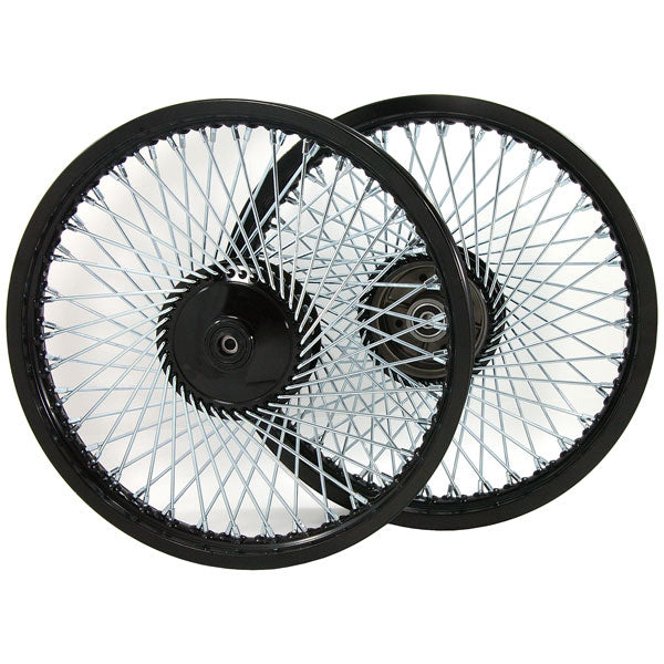 BS0558-BLACK - 1.60J Front x 1.85J Rear 72 Spoke 17 Rims In Black & Silver Alloy