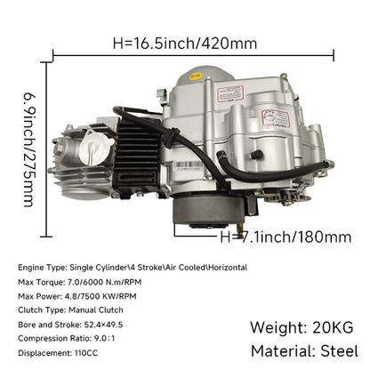 BS0613 -  107cc Semi Auto 4 Speed Kick Only In Silver