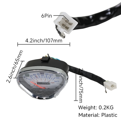 BS0712 -  DAX Speedometer White Face - 140Km/h