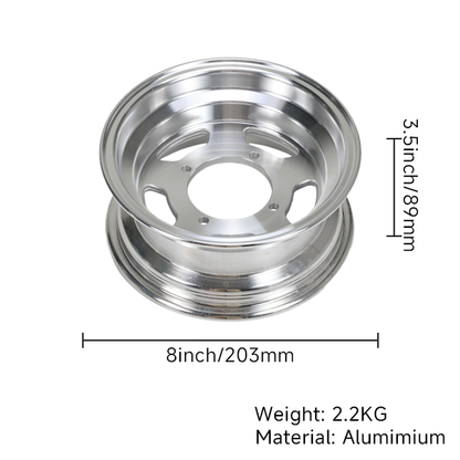 BS0723 - Aluminium 8 X 3.5 Inches - 5 Holes Rim for Honda Monkey Gorilla and Singa Chimp Skymini Skybongo