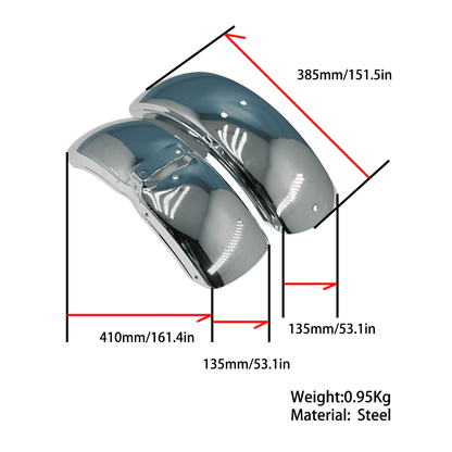BS0910 - Chrome Fenders DX Front Fender With Holes For Bracket