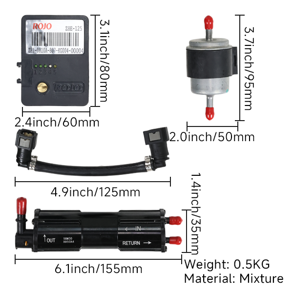 BS0947 - Rojo Filter Pump and Ecu Set for Skyteam and Zhenhua 125cc Injection