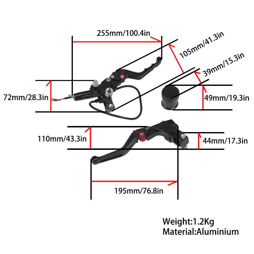 BS0984 - MUNK Brake Master Cylinder With Clutch Lever CNC In Black