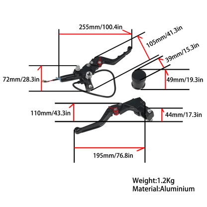BS0984 - MUNK Brake Master Cylinder With Clutch Lever CNC In Black