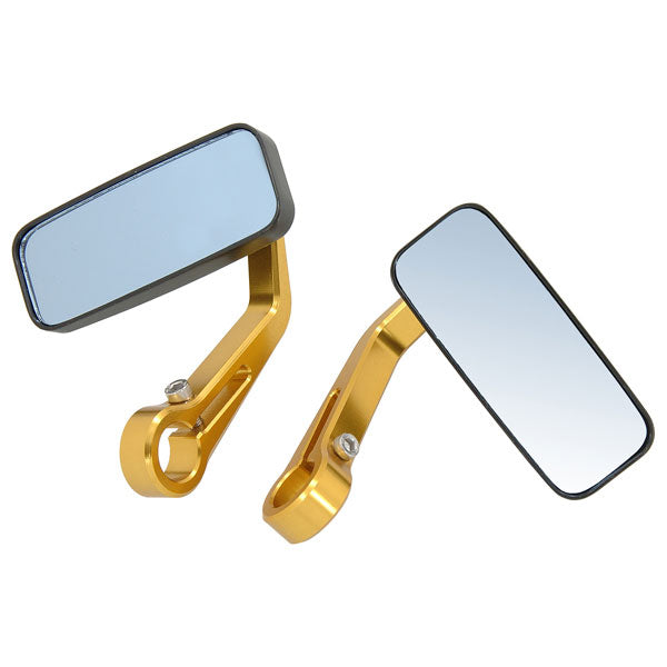 BS3369 - CNC Gold Colour Handle Bar Mirrors