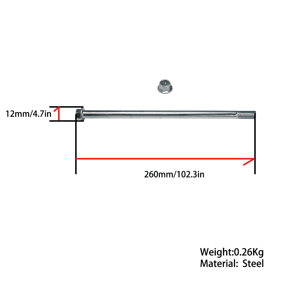 BS1098 - 12mm Fork Axle 245mm L